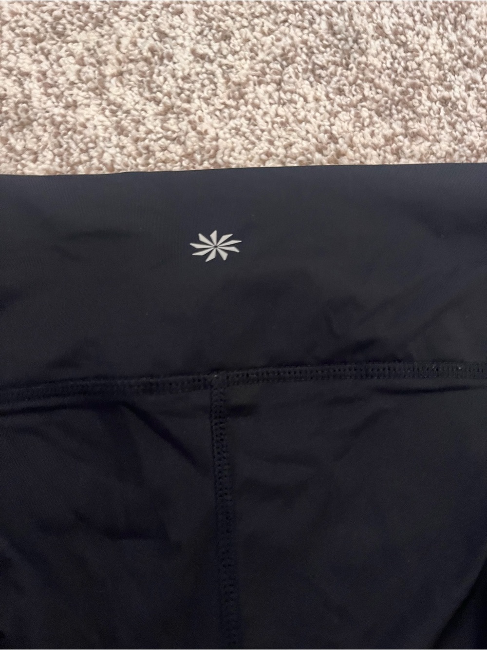 Athleta Women’s Large Black Geometric Side Panel 7/8 Athletic Leggings - Picture 8 of 8